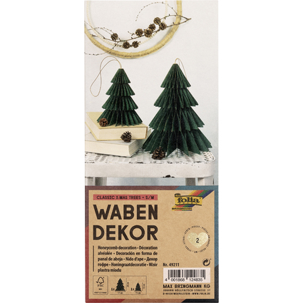 folia Wabendekor CLASSIC XMAS TREES, 2er Set, Gre: S/M