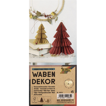 folia Wabendekor BERRY XMAS TREES, 2er Set, Gre: S/M