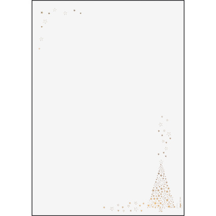 sigel Weihnachts-Motiv-Papier "Golden Tree", A4, 90 g/qm