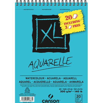 CANSON Skizzen- und Studienblock XL Aquarelle Aktion, DIN A5