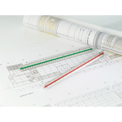 WEDO Dreikant-Mastab Architekt, aus Aluminium, silber