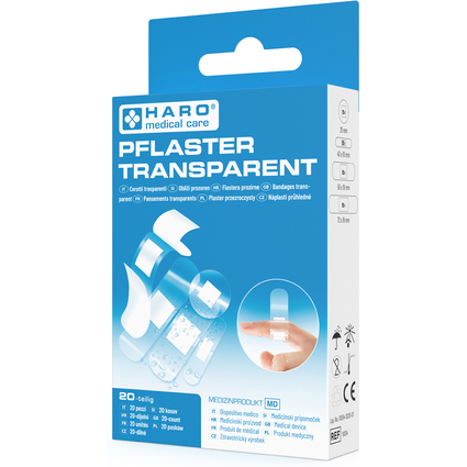 HARO Pflaster transparent, wasserabweisend, 20er Pack