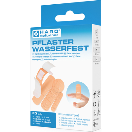 HARO Pflaster-Strips wasserfest, beige, 20er Pack