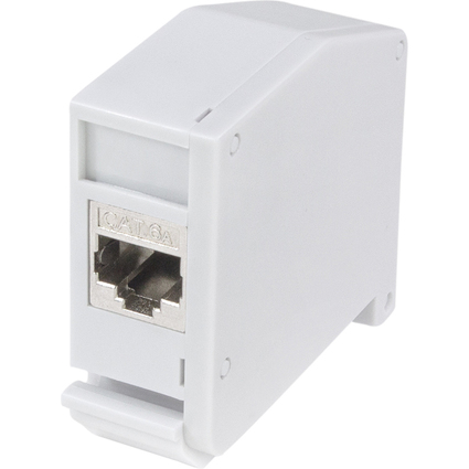 LogiLink Hutschienen-Adapter mit 1 Keystone Modul, hellgrau