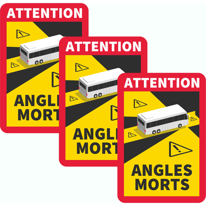 IWH Toter-Winkel-Aufkleber "Angles Morts", 3-teilig