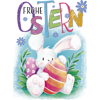 SUSY CARD Oster-Grukarte "Hase mit Ei"