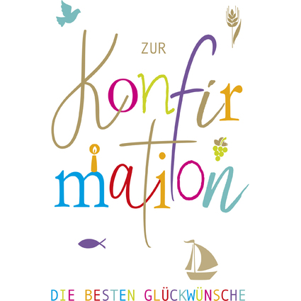 SUSY CARD Konfirmationskarte "Bunter Schriftzug"