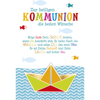 SUSY CARD Kommunionskarte "Schiffchen"