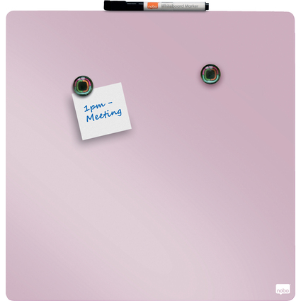 nobo Weiwandtafel, quadratisch, (B)360 x (H)360 mm, rosa