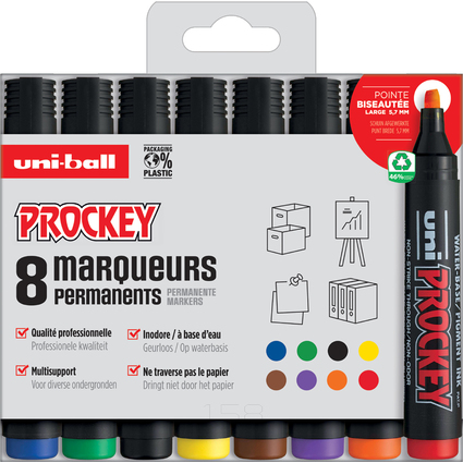 uni-ball Permanent-Marker PROCKEY PM126/8 PF, 8er-Set