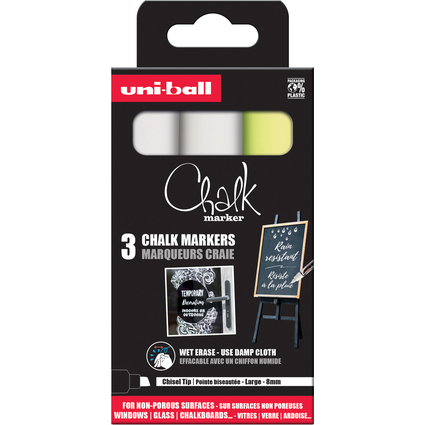 uni-ball Kreidemarker Chalk marker PWE8K/3 PF, 3er Etui