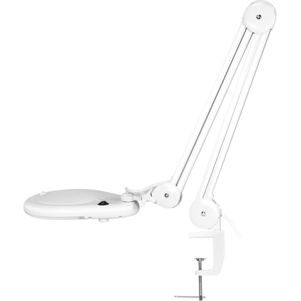 LogiLink LED-Lupenleuchte, mit Tischklemme, wei