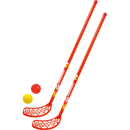 SCHILDKRT Fun-Hockey Set, 4-teilig, rot / gelb