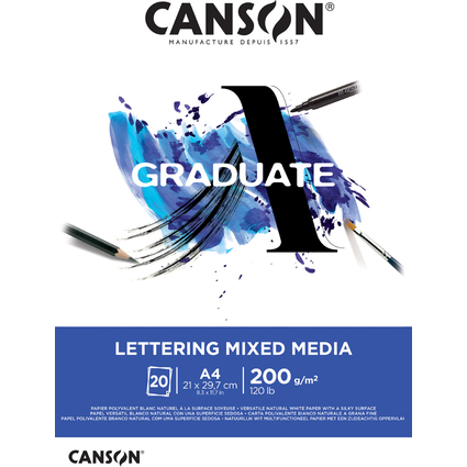 CANSON Studienblock GRADUATE LETTERING MIXED MEDIA, DIN A4