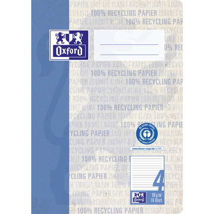 Oxford Schulheft "Recycling", DIN A5, 16 Blatt, Lineatur 4