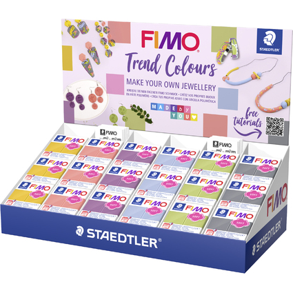 FIMO SOFT Modelliermasse "Trend Colours", 72er Display