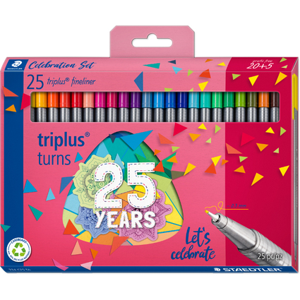 STAEDTLER Fineliner triplus, 20 + 5 Celebration-Set