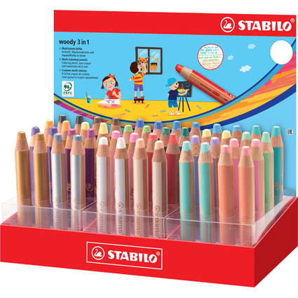 STABILO Multitalentstift woody 3 in 1, 48er Karton-Display