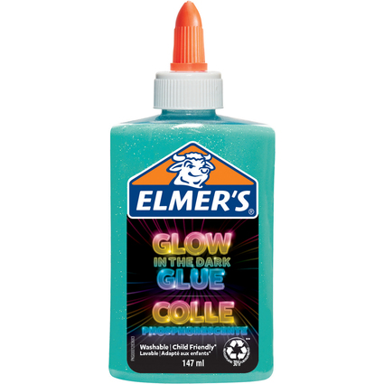 ELMER'S Glow in the Dark Bastelkleber, blau, 147 ml