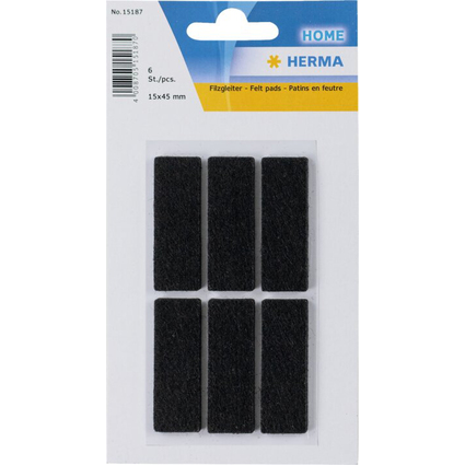 HERMA HOME Filzgleiter, 15 x 45 mm, schwarz