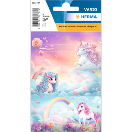 HERMA Buchetiketten VARIO Happy Unicorns, Papier