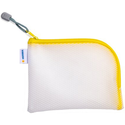 HERMA Reiverschlusstasche "Mesh Bags", DIN A6, gelb