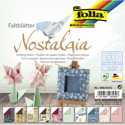 folia Faltbltter "Nostalgia", 150 x 150 mm, 50 Blatt