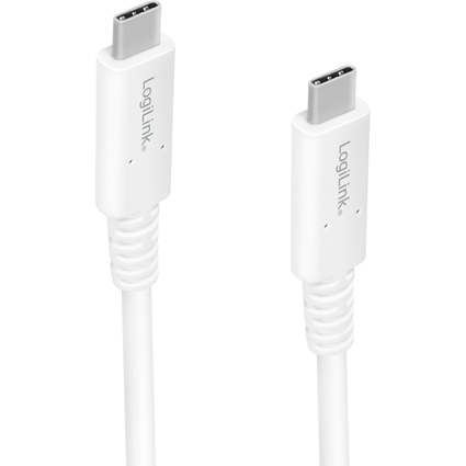 LogiLink Daten- & Ladekabel, USB-C - USB-C Stecker, wei