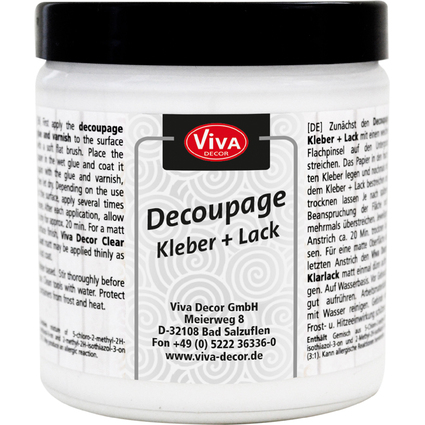 ViVA DECOR Decoupage Kleber + Lack, transparent, 250 ml