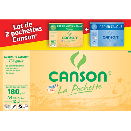 CANSON Zeichenpapier + Transparentpapier, 2er Set