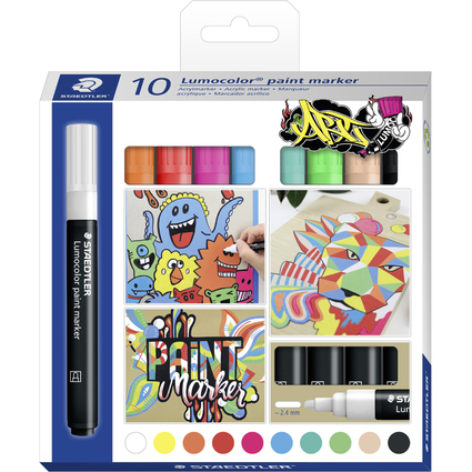 STAEDTLER Acrylmarker Lumocolor paint marker, 10er Etui