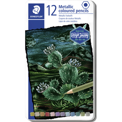 STAEDTLER Metallic-Buntstift Design Journey, 12er Metalletui