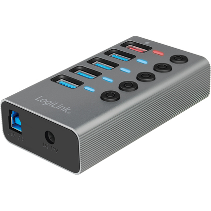 LogiLink USB 3.2 Gen 1 Hub, 4 Port + 1x Schnell-Ladeport