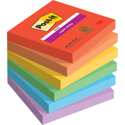 Post-it Haftnotizen Super Sticky Notes, 76 x 76 mm, Playful