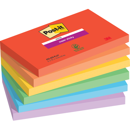 Post-it Haftnotizen Super Sticky Notes, 127 x 76 mm, Playful