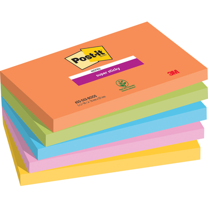 Post-it Haftnotizen Super Sticky Notes, 127 x 76 mm, Boost