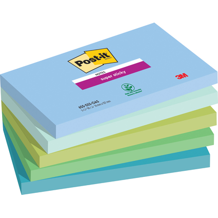 Post-it Haftnotizen Super Sticky Notes, 127 x 76 mm, Oasis