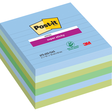 Post-it Haftnotizen Super Sticky Notes, 101 x 101mm, liniert