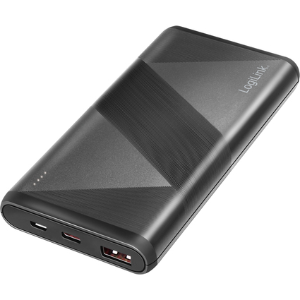 LogiLink Mobiler Zusatzakku, 10.000 mAh, 2x USB, schwarz