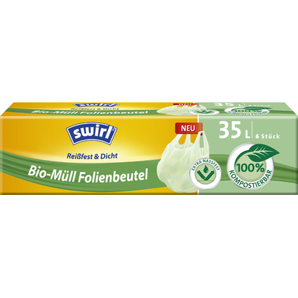 swirl Bio-Mlleimerbeutel, kompostierbar, grn, 35 Liter