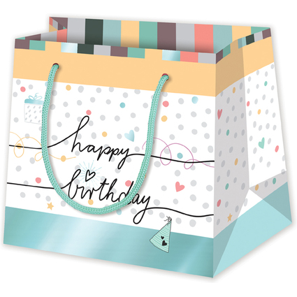 SUSY CARD Geschenktte "Happy Eco B-day Typo", klein