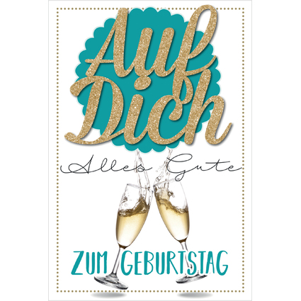 SUSY CARD Geburtstagskarte Glitzer "Auf Dich"