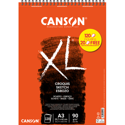 CANSON Skizzen- und Studienblock XL CROQUIS Aktion, DIN A3