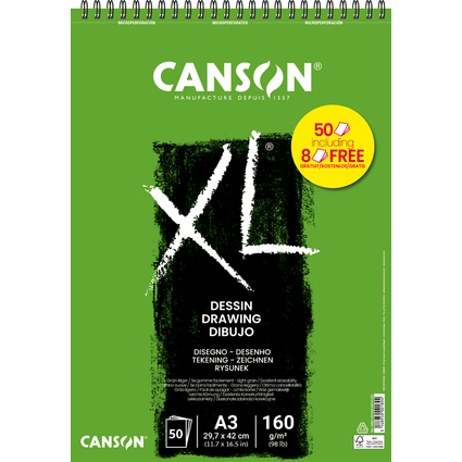 CANSON Skizzen- und Studienblock XL Zeichnen Aktion, DIN A3