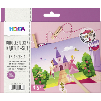 HEYDA Rubbelsticker Karten-Set "Prinzessin"