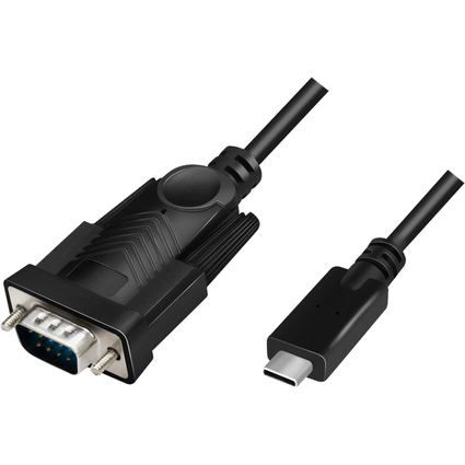 LogiLink USB-C - RS232 Adapterkabel, 1,2 m, schwarz