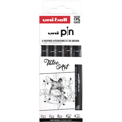 uni-ball Fineliner PIN "Tatoo Art" PF, 5er Set