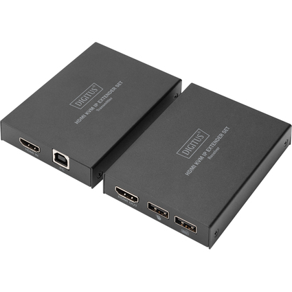 DIGITUS HDMI KVM IP Extender Set, schwarz