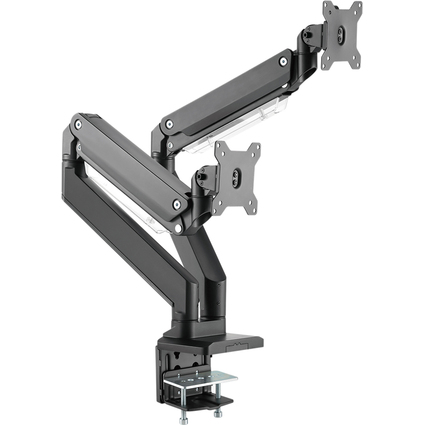 DIGITUS Universal Dual-Monitorarm, Klemmbefestigung, schwarz