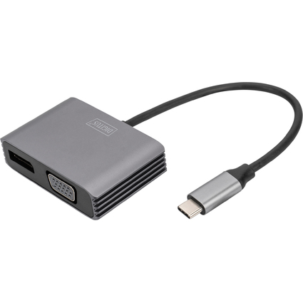 DIGITUS USB-C 4K 2in1 DisplayPort + VGA Grafik-Adapter